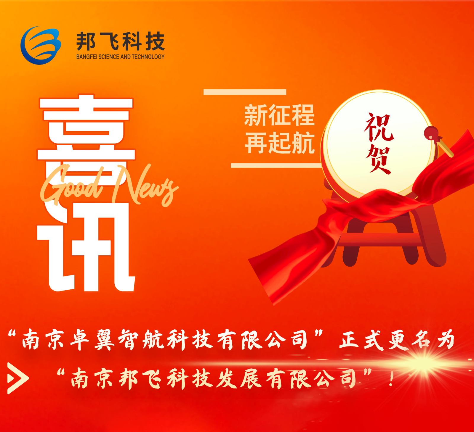 “南京卓翼智航科技有限公司”正式更名为“南京邦飞科技发展有限公司”！